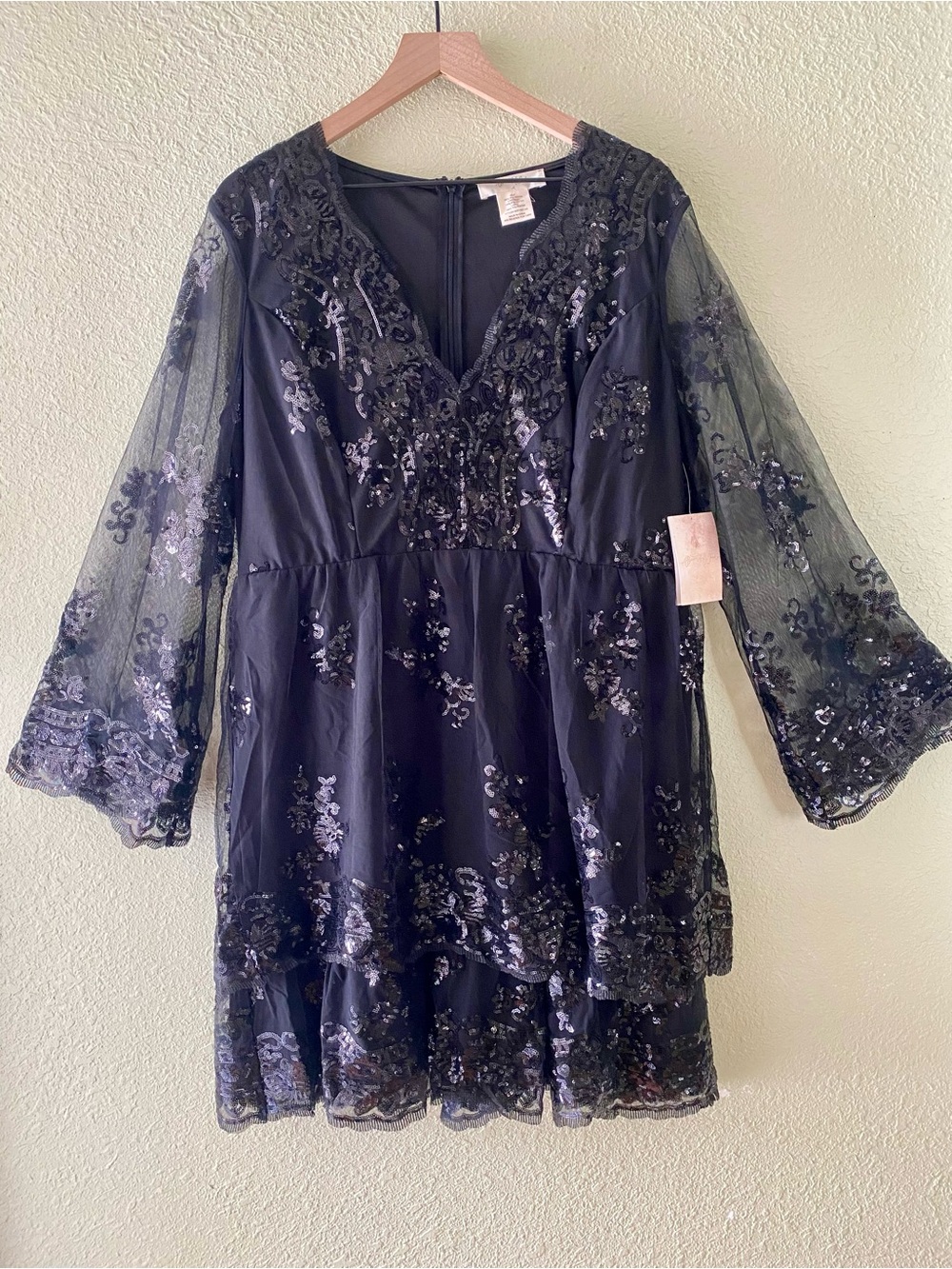 A Beautiful Soul Sequin Tiered Evening Dress
